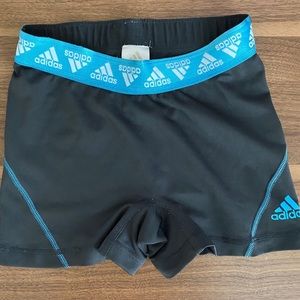 Adidas gray and blue stretch shorts